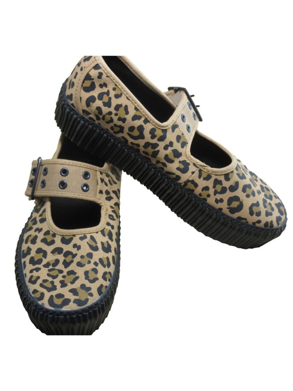 Vans Women's Mary Jane Creeper Grunge Core Leopard Buckle Shoes Size 13.5 NEW - Picture 4 of 7